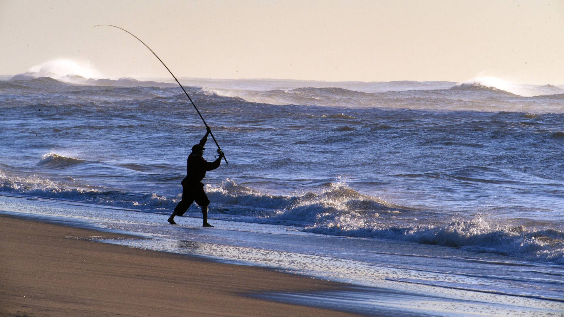 Pesca en la costa de El Palmar